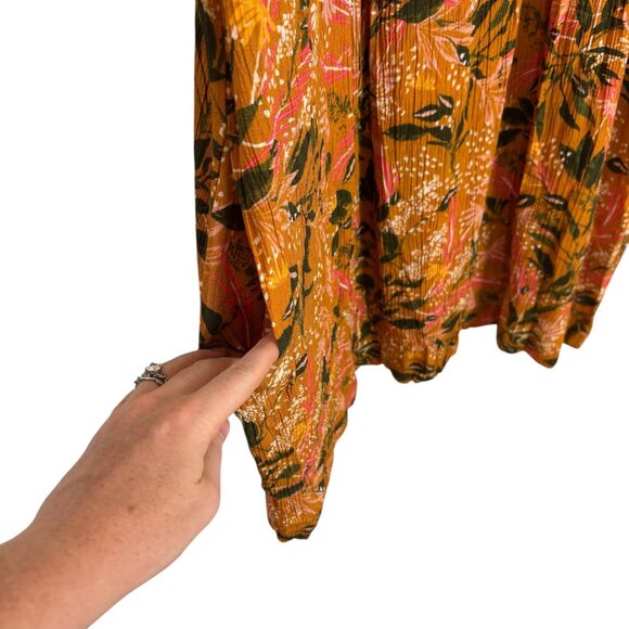 Garnet Hill Livvy Sundial Orange Floral Crepe Sleeveless Dress Women’s Small - Picture 6 of 8